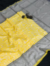 Yellow color soft silk kanjeevaram saree