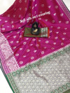 Pink color banarasi silk weaving jacquard saree with rich pallu