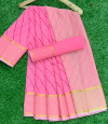 Pink color soft kota doriya saree with leriya print