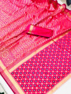 Pink color soft banarasi silk saree with patola pallu