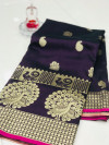 Magenta color banarasi silk jecquard work saree with rich pallu