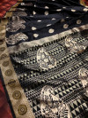 Black color soft banarasi silk saree with golden zari weaving  rich pallu