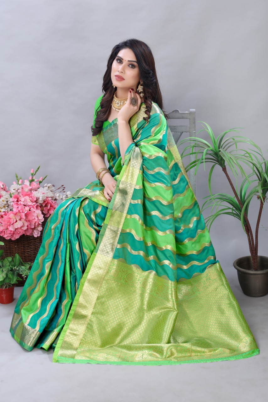 soft banarasi lichi silk saree in Sarees | Heer Fashion