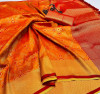Orange color soft banarasi silk saree with weaving work