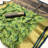 Pista green color soft banarasi patola silk saree