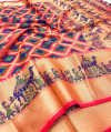 Pink color soft banarasi silk saree with weaving work