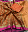Multi color banarasi silk saree with weaving work