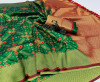 Dark green color soft banarasi silk saree with weaving work