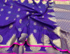 Purple color banarasi silk saree with zari woven work