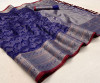 Royal blue color soft  banarasi silk saree with zari weaving work