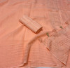 Peach color linen silk saree with weaving work