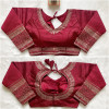 Heavy milan silk with embroidery work maroon color blouse