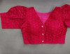 Pink color pure cotton blouse with chikankari work