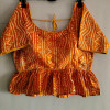 Rajwadi concept bandhani printed work orange color blouse