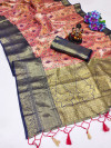 Multi color kanchipuram silk saree with zari weaving work