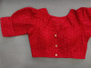 Red color pure cotton blouse with chikankari work