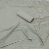 Gray color linen silk saree with weaving work