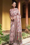 Magenta color muslin silk saree with digital printed work