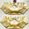 Heavy milan silk with embroidery work gold color blouse