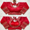 Heavy milan silk with embroidery work red color blouse