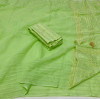 Pista green color linen silk saree with weaving work