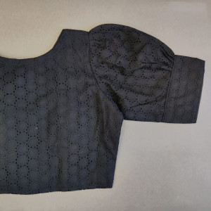 Black color pure cotton blouse with chikankari work