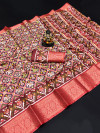 Maroon color soft patola silk saree with digital printed work