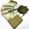 Mahendi green color soft linen silk saree with digital printed work