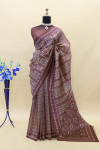 Magenta color soft cotton silk saree with digital printed work