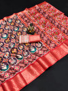 Magenta color soft patola silk saree with digital printed work