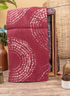 Red color soft cotton shibori print saree with ajrakh pallu