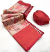 Red color soft kanjivaram silk saree with digital printed work