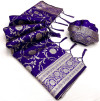 Purple color banarasi silk saree with zari weaving work