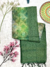 Green color chanderi silk saree with zari weaving work