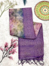 Lavender color chanderi silk saree with zari weaving work