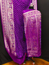 Magenta color bandhej silk saree with meenakari weaving work