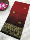 Red color handloom silk saree with golden zari weaving work