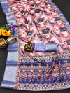 Multi color dola silk saree with floral & digital printed work