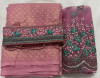 Pink color soft georgette saree with embroidery work