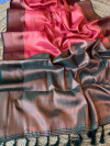 Gajari color soft kanjivaram silk saree with zari weaving work
