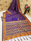 Purple color pashmina silk saree with weaving work