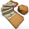 Beige color kanjivaram silk saree with zari weaving work