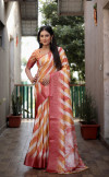 Multi color dola silk saree with digital leheriya design
