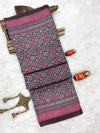 Multi color soft silk saree with ajrakh printed work