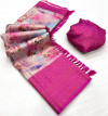 Pink color soft kanjivaram silk saree with digital printed work