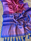 Purple color soft kanjivaram silk saree with zari weaving work