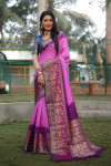 Multi color bandhej silk saree with zari weaving work