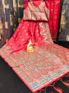 Gajari color soft banarasi silk saree with zari weaving work
