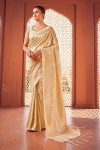 Off white color soft silk saree with zari weaving work bollywood saree