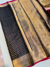 Black color kanjivaram silk saree with zari weaving work